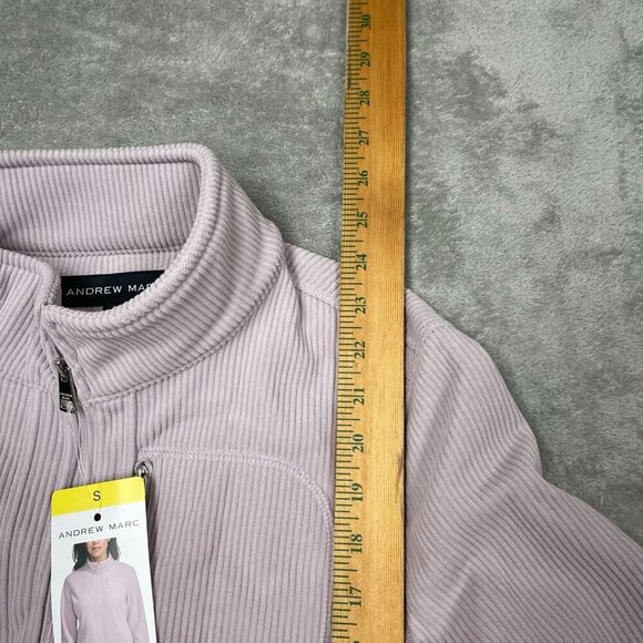 Andrew Marc Womens Ribbed Zip-Up Jacket Lavender S Polyester Blend NWT 6611 - Picture 6 of 7